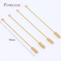 18K Gold Plated 70mm Brooch Pin Stem with Cap | DIY Jewelry Brooch Pin Finding P3 18K Gold Plated 10 pcs