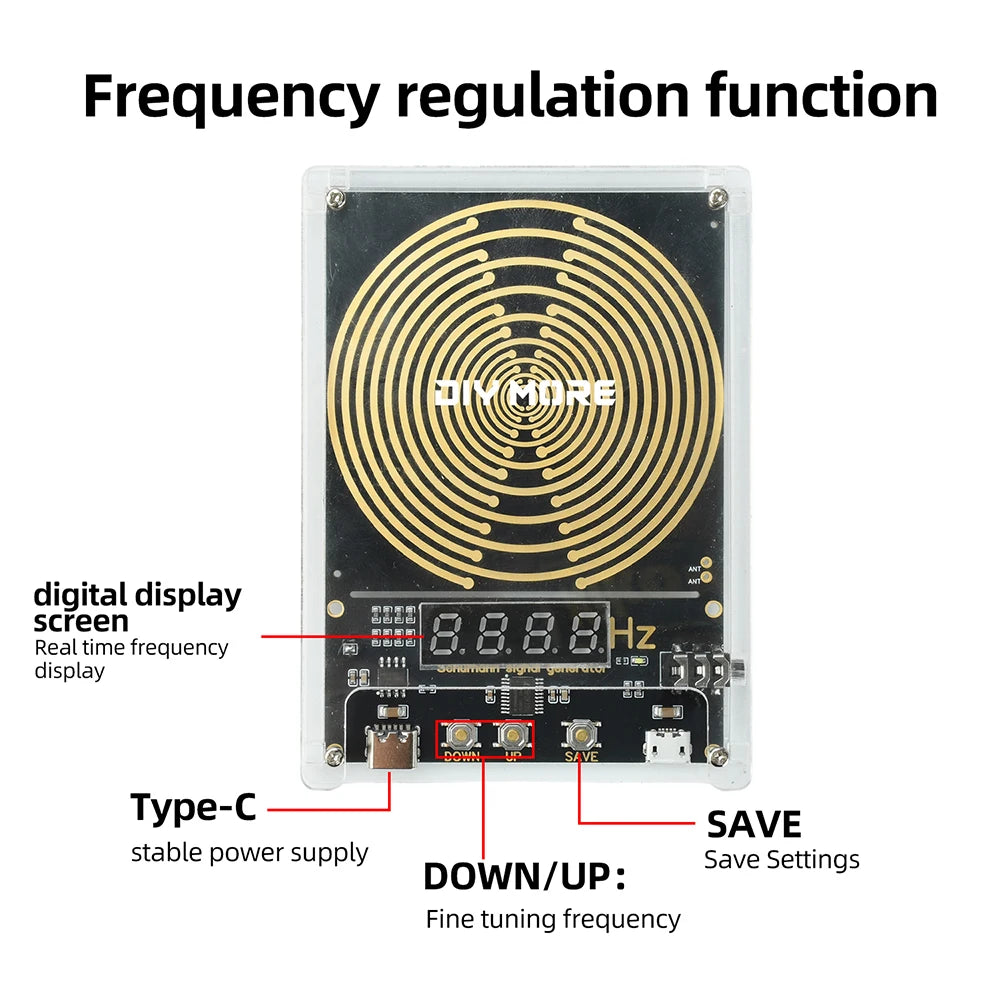Gaqqee Schumann Wave Generator – 0.01–9999 Hz, Type-C & Audio Jack Frequency Signal Generator P3