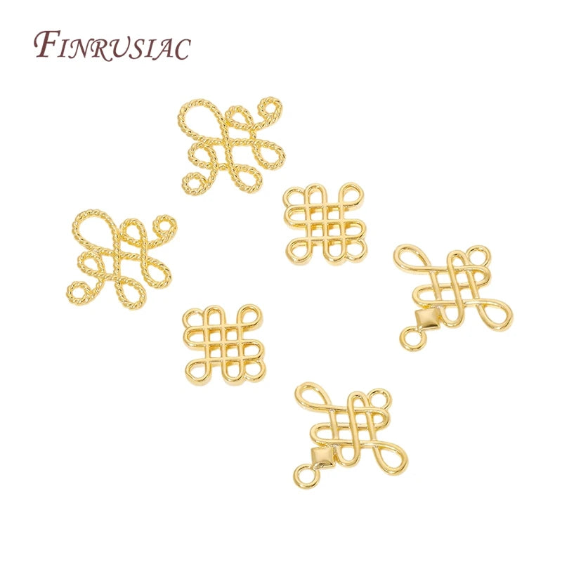 18K Gold Plated Chinese Knot Charm Connectors | DIY Jewelry Jewelry Charm Connectors P3