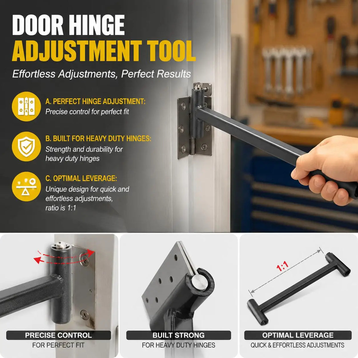 Heavy Duty Door Hinge Adjustment Tool – Alignment Spanner & Wrench Door Hinge Tool P3