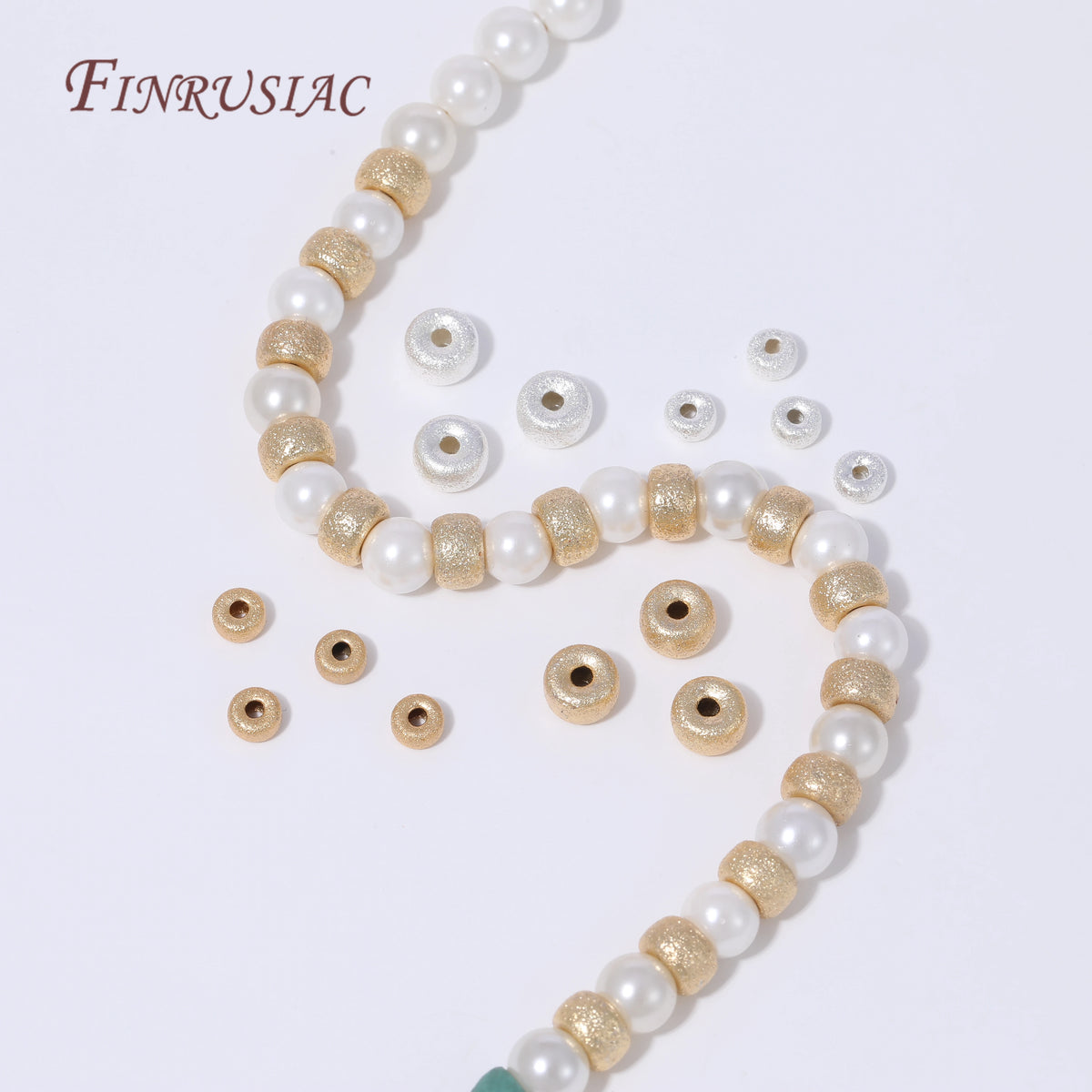 18K Gold Plated Frosted Round Spacer Beads – DIY Jewelry Jewelry Spacer Beads P3
