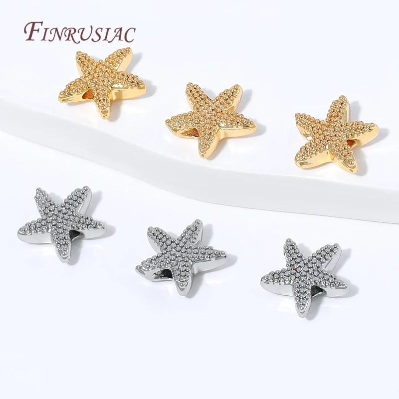 18K Gold Plated Starfish Spacer Beads | DIY Ocean Jewelry Jewelry Spacer Beads P3