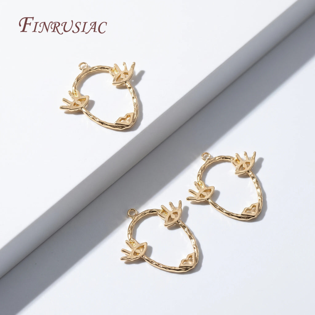 14K Gold Plated Abstract Face Charm Pendant – DIY Jewelry DIY Jewelry Charm P3