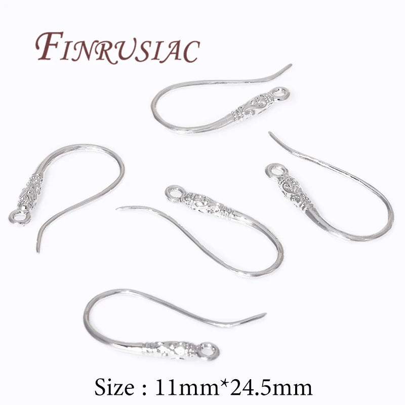18K Gold Plated Ear Hook Wires – DIY Earring Making Findings Earring Findings P3 Rhodium Plated 5 pairs