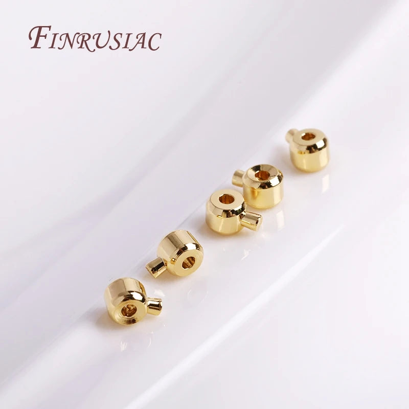 18K Gold Plated Memory Wire End Caps | Crimp Beads Findings Jewelry Making Findings P3
