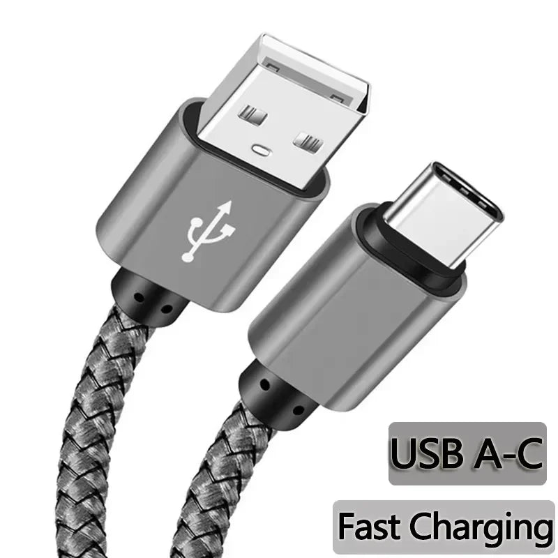 Nylon USB-A to USB-C Fast Charging Cable 1M 2M 3M 5A USB Charging Cable P3