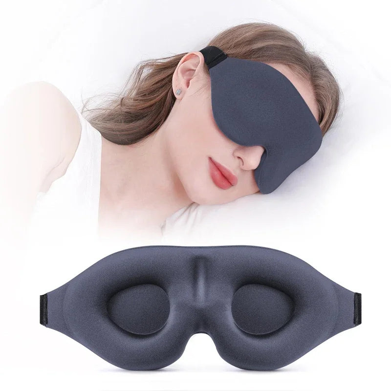 3D Blackout Sleep Eye Mask – Soft Breathable Padded Blindfold Sleep Eye Mask P3 Grey 1Pcs