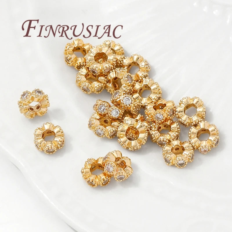 6mm 18K Gold Plated Rhinestone Spacer Beads – DIY Jewelry Making Jewelry Spacer Beads P3