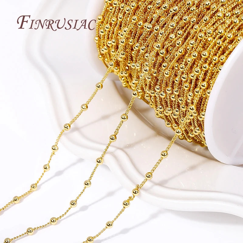 18K Gold Plated 2.5MM Copper Ball Chain | DIY Jewelry Making Jewelry Making Chain P3