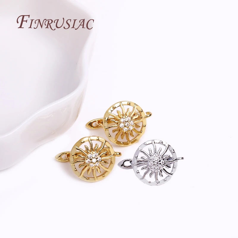 Sunflower Earring Hooks 18K Gold Plated DIY Jewelry Findings Earring Findings P3