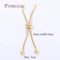 18K Gold Plated Box Chain Bracelet Extender – Slider Beads Bracelet Extender Chain P3 18K Gold Plated 5 pieces