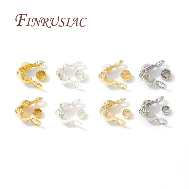 100pcs 18K Gold Plated Crimp Beads & Connector Clasps – DIY Jewelry Jewelry Making Findings P3