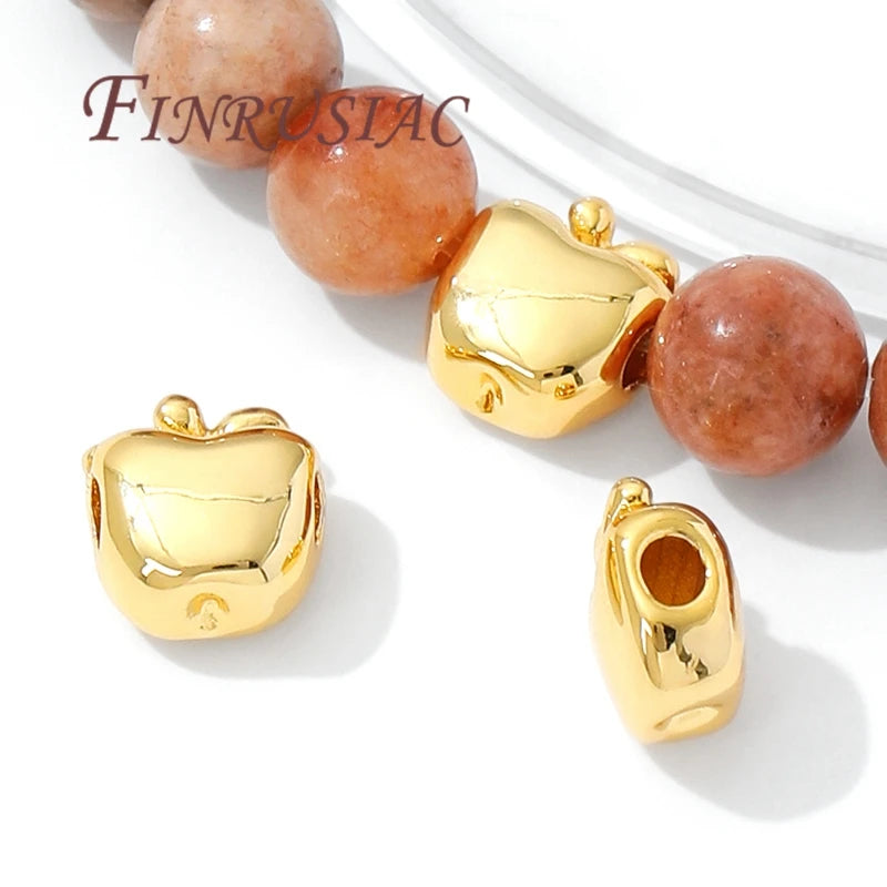 18K Gold Plated Apple Spacer Beads 11mm – DIY Jewelry Findings Jewelry Spacer Beads P3