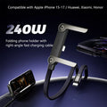 2-in-1 PD 240W USB-C Fast Charging Cable & Foldable Stand USB-C Charging Cable P3 240w 1.5m black
