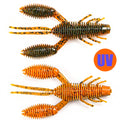 B&U 70mm Soft Crawfish Lure – Bass Pike Perch 4-Pack Soft Plastic Lure P3 BROWN YELLOW 4PCS-70mm-7.6g