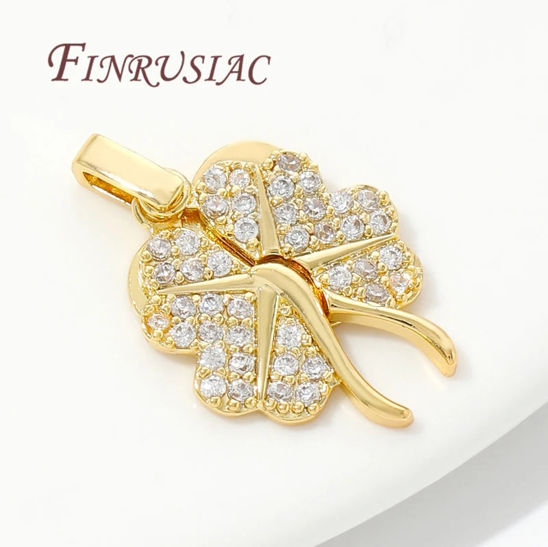 18K Gold Plated Zircon Heart Charm Pendants | DIY Jewelry Making Jewelry Charm Pendant P3