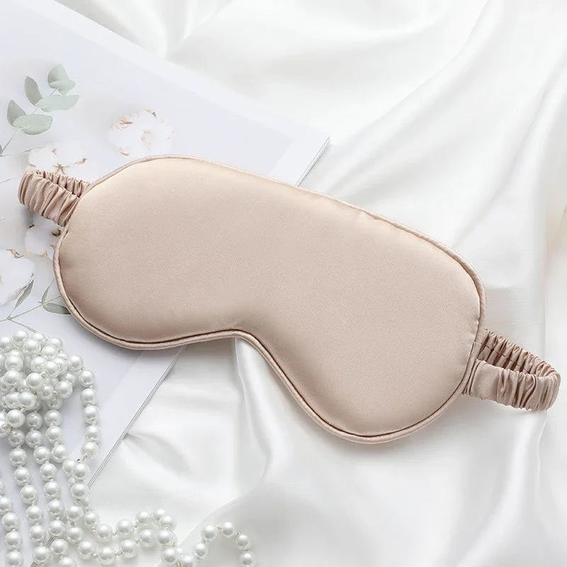 Double-Sided Silk Sleep Eye Mask – Light Blocking Travel Eyeshade Sleep Eye Mask P3 Milk Tea Color