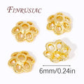 18K Gold Plated Brass Hollow Flower Bead Caps | DIY Jewelry Jewelry Bead Caps P3 18K Real Gold Plated 50 Pieces