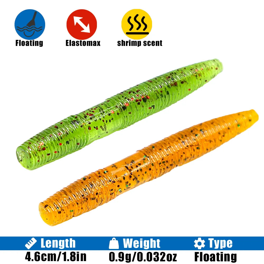 B&U Floating Senko Worm Soft Plastic Stickbait | Bass Perch Soft Plastic Lure P3