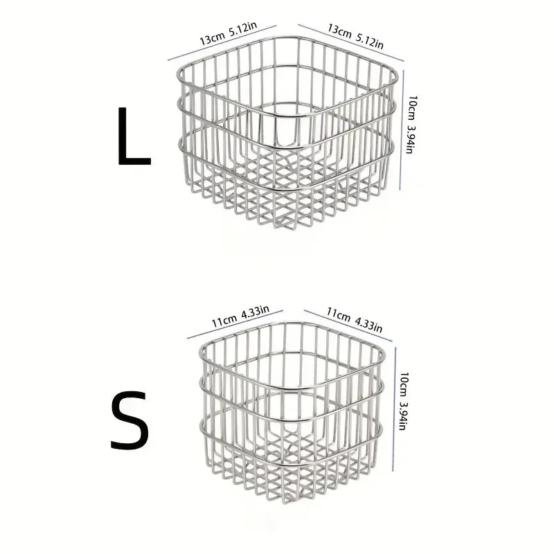 Stainless Steel Cosmetic Organizer | Makeup Brush Storage Basket Cosmetic Organizer P3