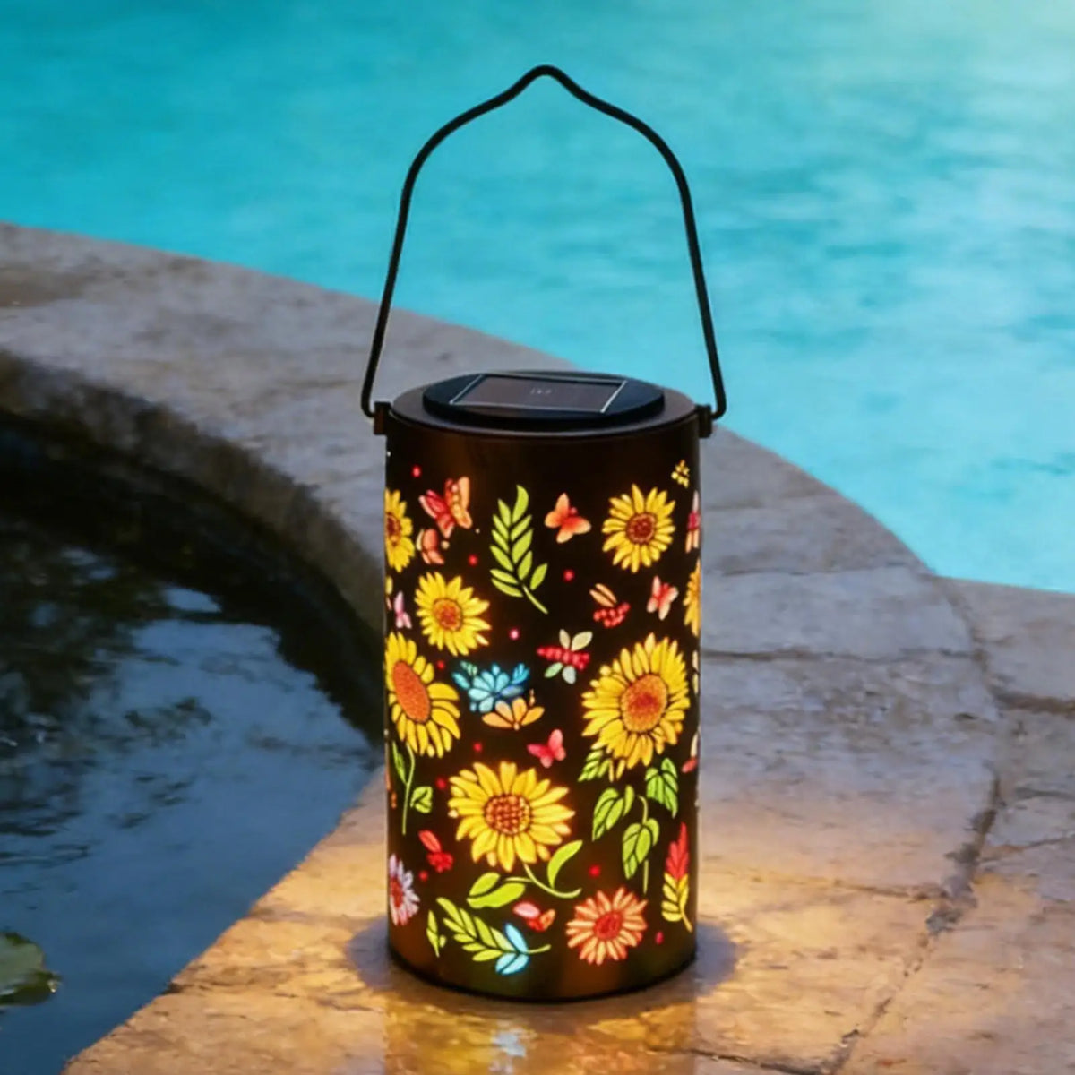 Hanging Solar Lantern – Vintage Metal Outdoor LED Garden Light