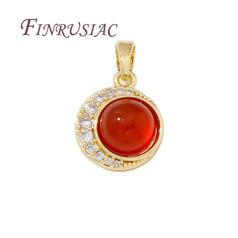 18K Gold Plated Brass Zircon Charm Pendants | DIY Jewelry Jewelry Charm Pendant P3