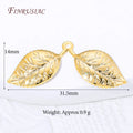 18K Gold Plated Leaf Charms & Connectors | DIY Jewelry Making Jewelry Charms Connectors P3 18K Gold Plated 10 PCS