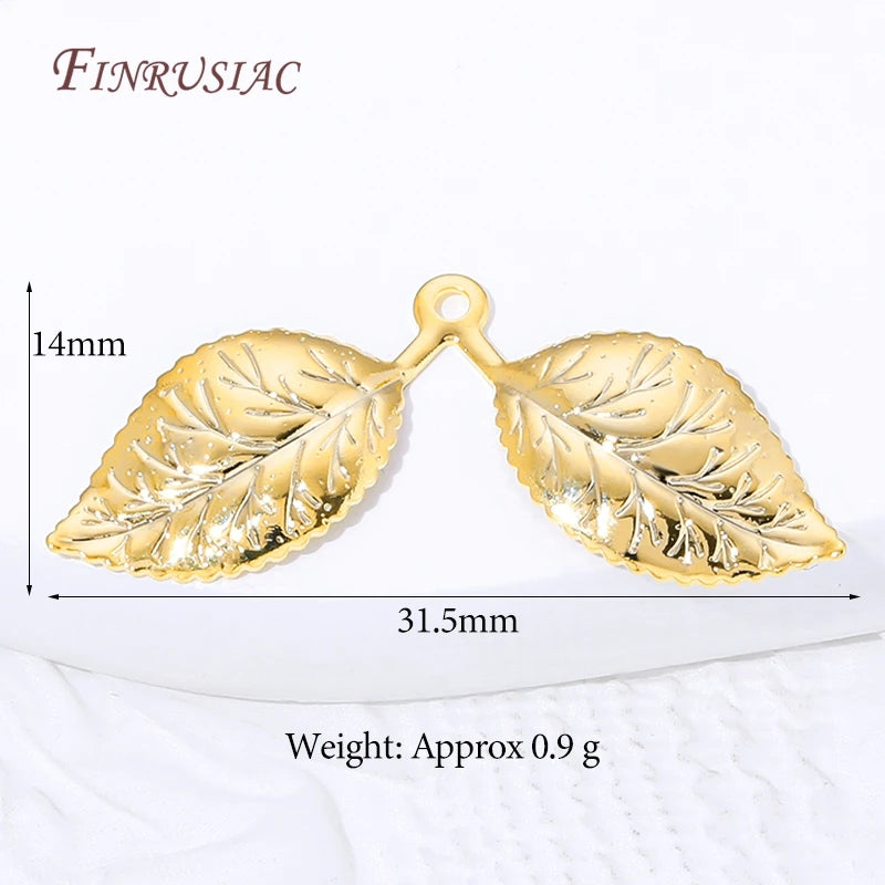 18K Gold Plated Leaf Charms & Connectors | DIY Jewelry Making Jewelry Charms Connectors P3 18K Gold Plated 10 PCS