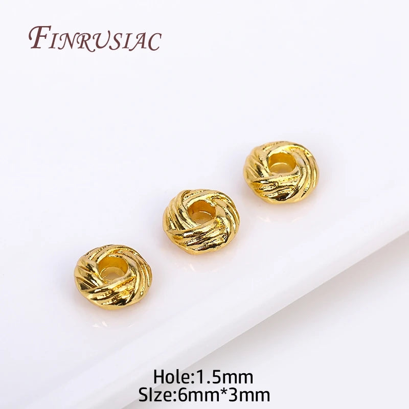 14k/18k Gold Plated Brass Spacer Beads | DIY Jewelry Making Jewelry Spacer Beads P3 18K Gold Plated 60 pcs