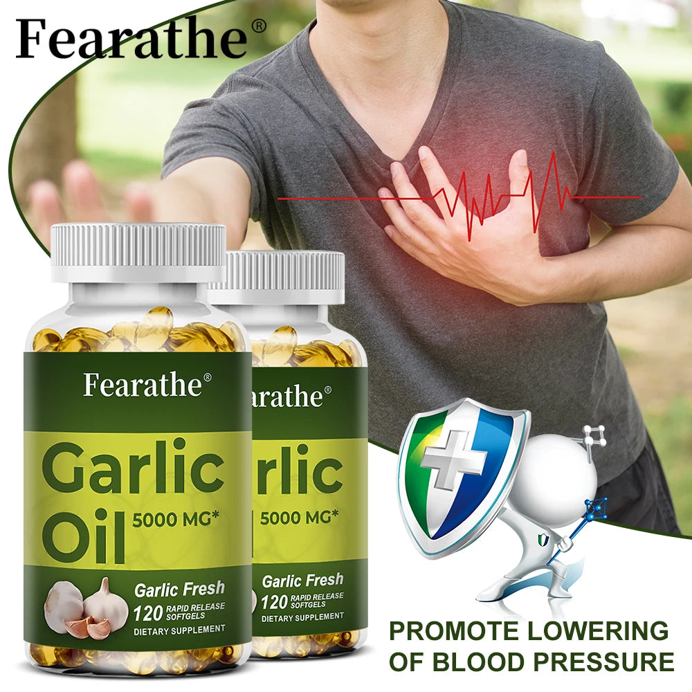 Garlic Oil Softgels 5000mg – Non-GMO Gluten-Free Supplement Herbal Supplement P3