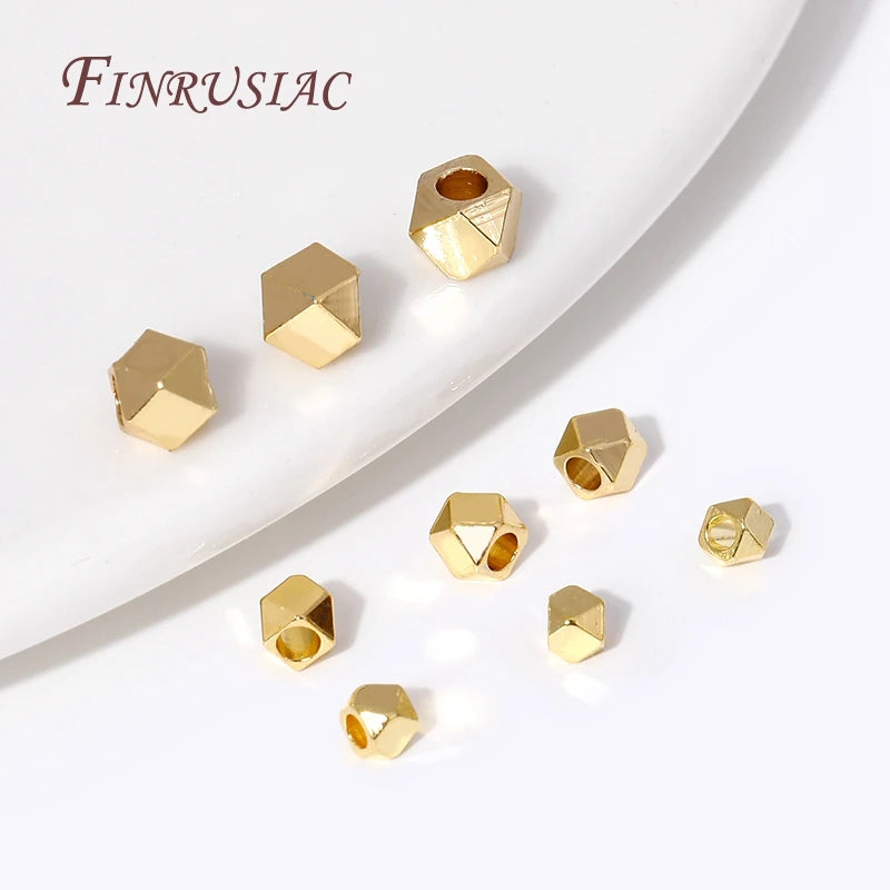 18K Gold Plated Geometric Faceted Spacer Beads | DIY Jewelry Jewelry Spacer Beads P3