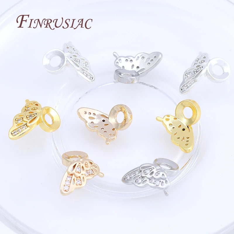 18K Gold Plated Zircon Butterfly Spacer Beads – DIY Jewelry Jewelry Spacer Beads P3