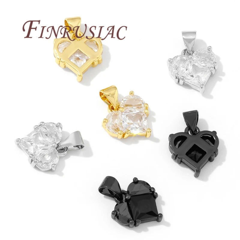 18K Gold Plated Zircon Charms – Sun Heart Star Pendants DIY Jewelry Charms Pendants P3