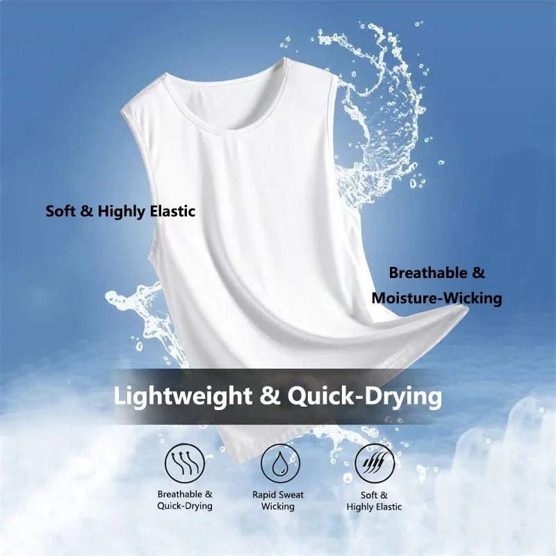 Men's Ice Silk Mesh Tank Top – Quick-Dry Sleeveless Sports Vest Men's Sports Vest P3
