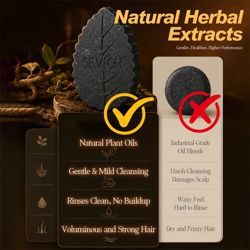 SEVICH Herbal Black Solid Shampoo Bar 120g | Oil Control Solid Shampoo Bar P3