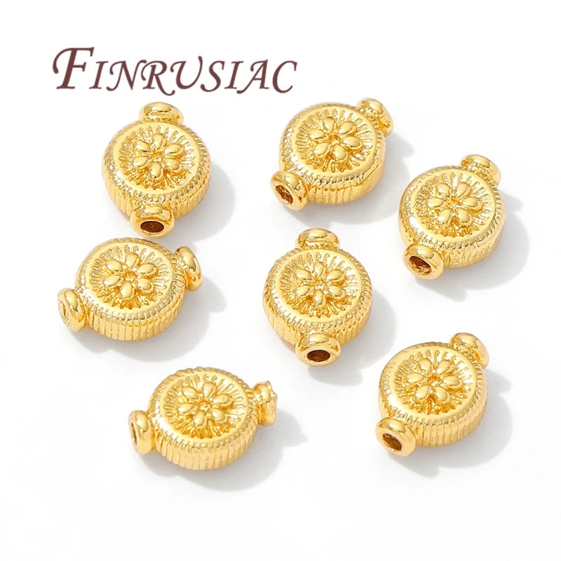 18K Gold Plated Spacer Beads 10mm×8mm | DIY Jewelry Making Jewelry Spacer Beads P3
