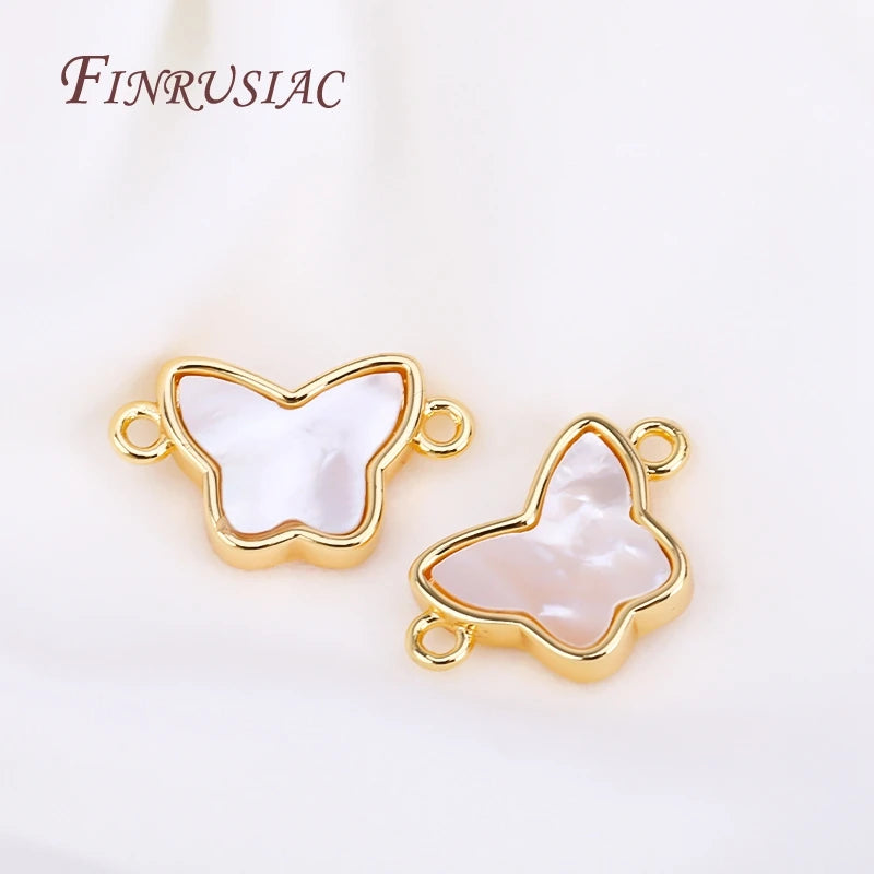 18K Gold Plated Shell Geometry Connector Charms | DIY Pendants Connector Pendant Charms P3