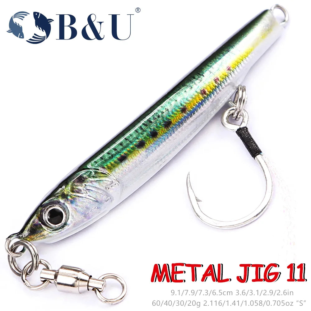 B&U S-Shaped Metal Jig Spoon – Saltwater Shore Casting Lure Metal Jig Lure P3
