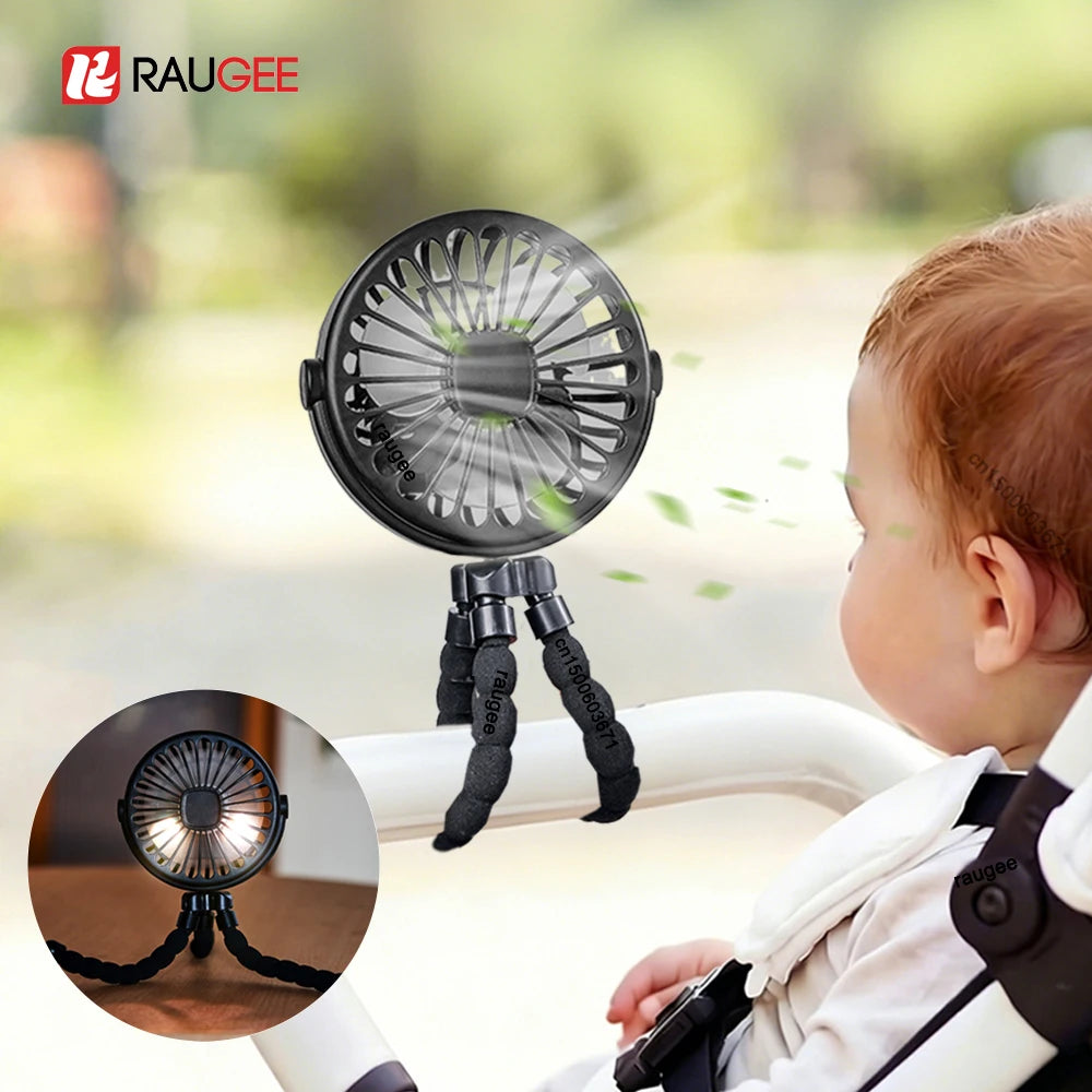 Raugee Portable Clip Fan – 360° USB Rechargeable Mini Fan Portable Clip Fan P3