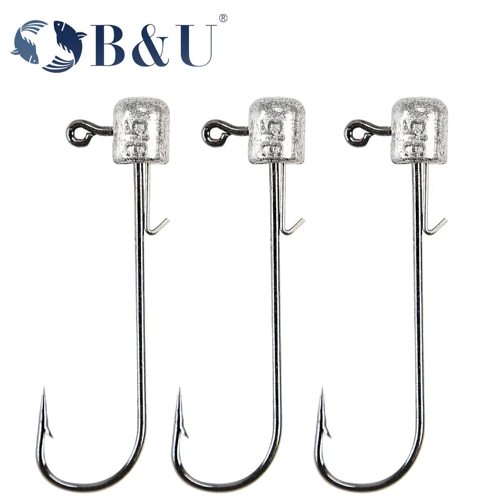 B&U Ned Rig Mushroom Head Hooks – Soft Bait Worm Fishing Fishing Hooks P3