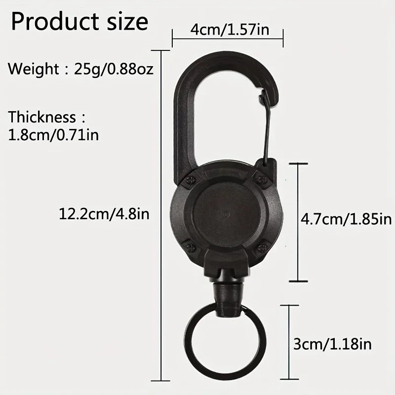 Retractable Badge Reel Keychain – Heavy Duty Carabiner Clip Retractable Keychain Reel P3