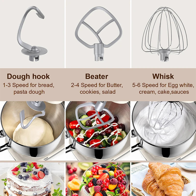 5.5L Stand Mixer 2000W – Dough, Cake & Egg Whisk Machine Stand Mixer P3