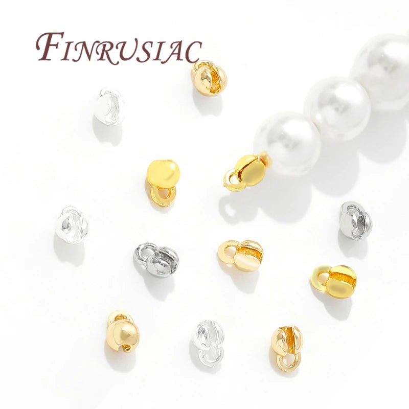 18K Gold Plated Brass Crimp Beads & Ball Chain Connectors Jewelry Findings P3