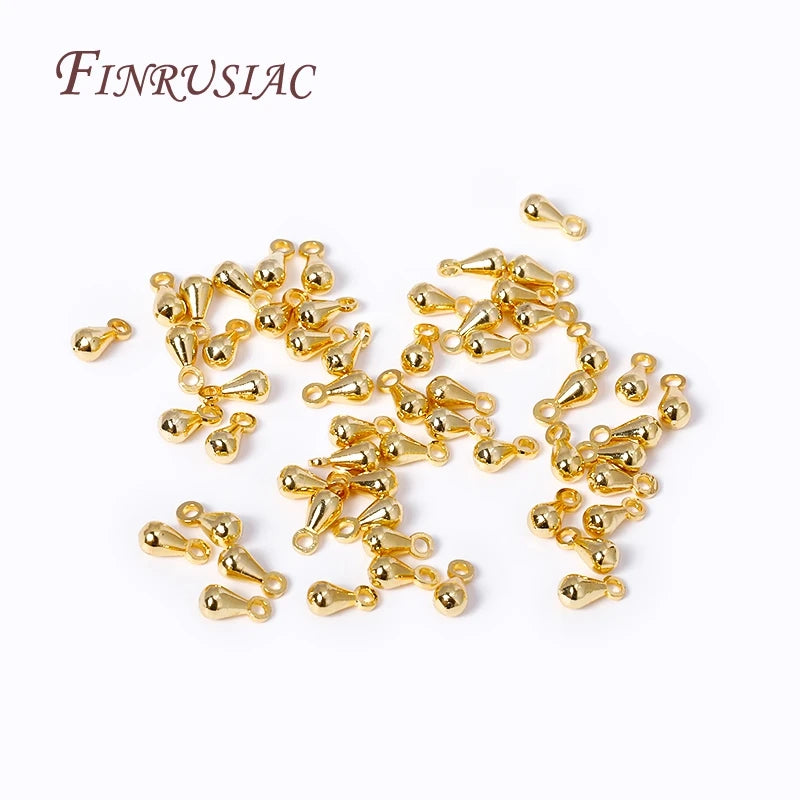 18K Gold Plated Brass Water Drop Pendant End Beads | DIY Jewelry Jewelry Pendant Findings P3