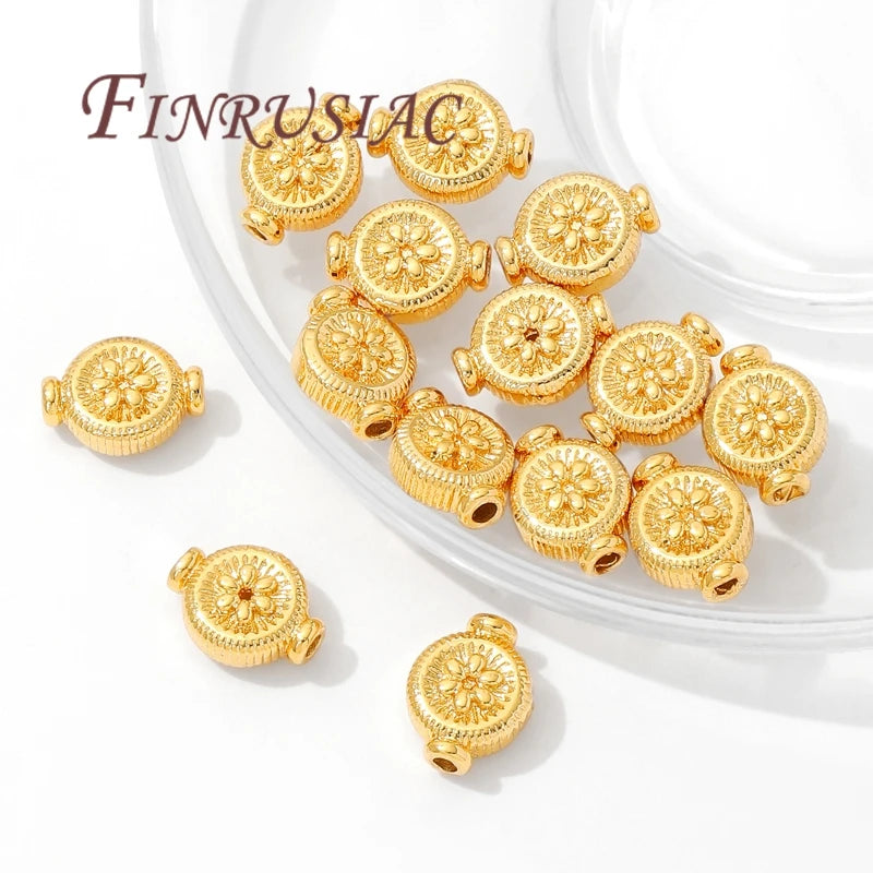 18K Gold Plated Spacer Beads 10mm×8mm | DIY Jewelry Making Jewelry Spacer Beads P3