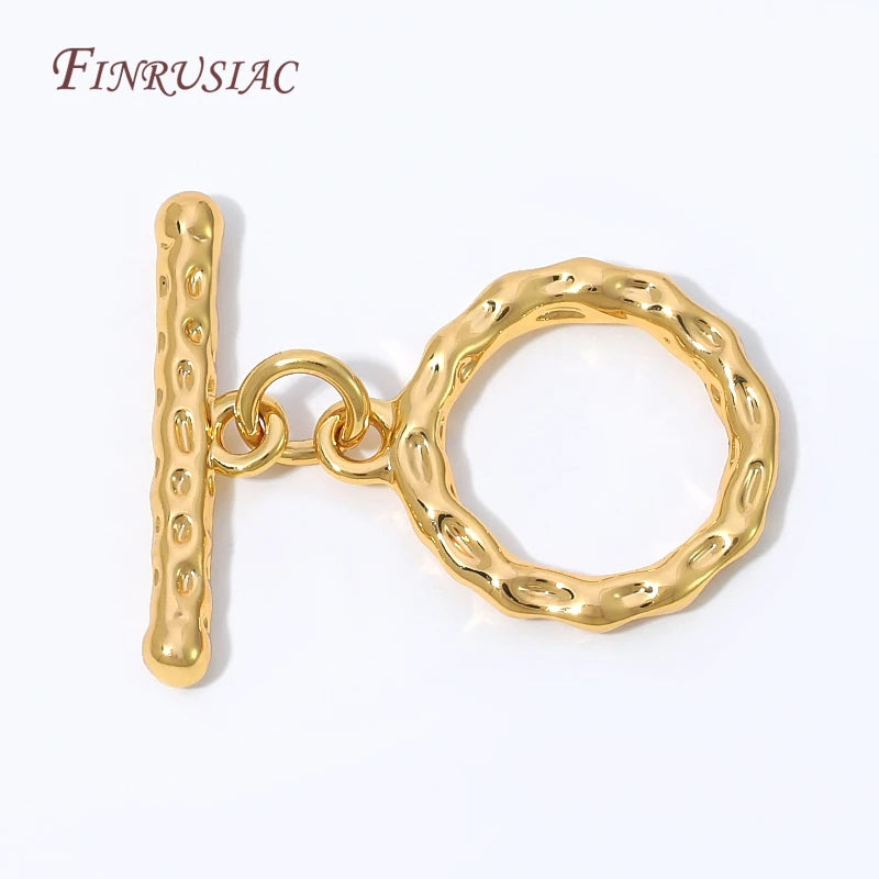 18K Gold Plated Hammered OT Toggle Clasp – Bracelet & Necklace Jewelry Clasp Finding P3