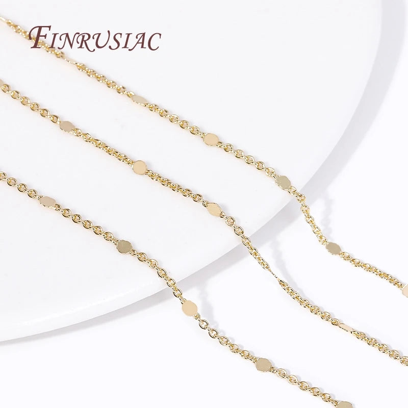 18K Gold Plated Brass Round Spool Chain – DIY Jewelry Making Jewelry Chain Findings P3