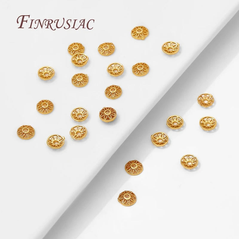 18K Gold Plated Round Bead End Caps 6mm – DIY Jewelry Findings Jewelry Making Findings P3