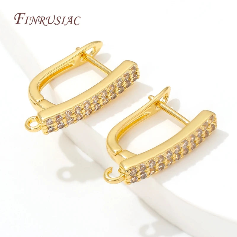 18K Gold Plated CZ Lever Back Earring Hooks | DIY Findings Earring Findings P3