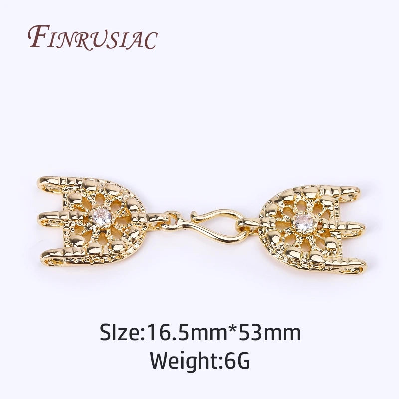 18K Gold Plated 3-Strand Clasp Hook | DIY Jewelry Finding Jewelry Clasp Finding P3 18K Real Gold Plated 2 Pieces